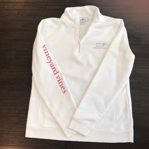 Vineyard Vines white 1/2 zip pullover, women’s med